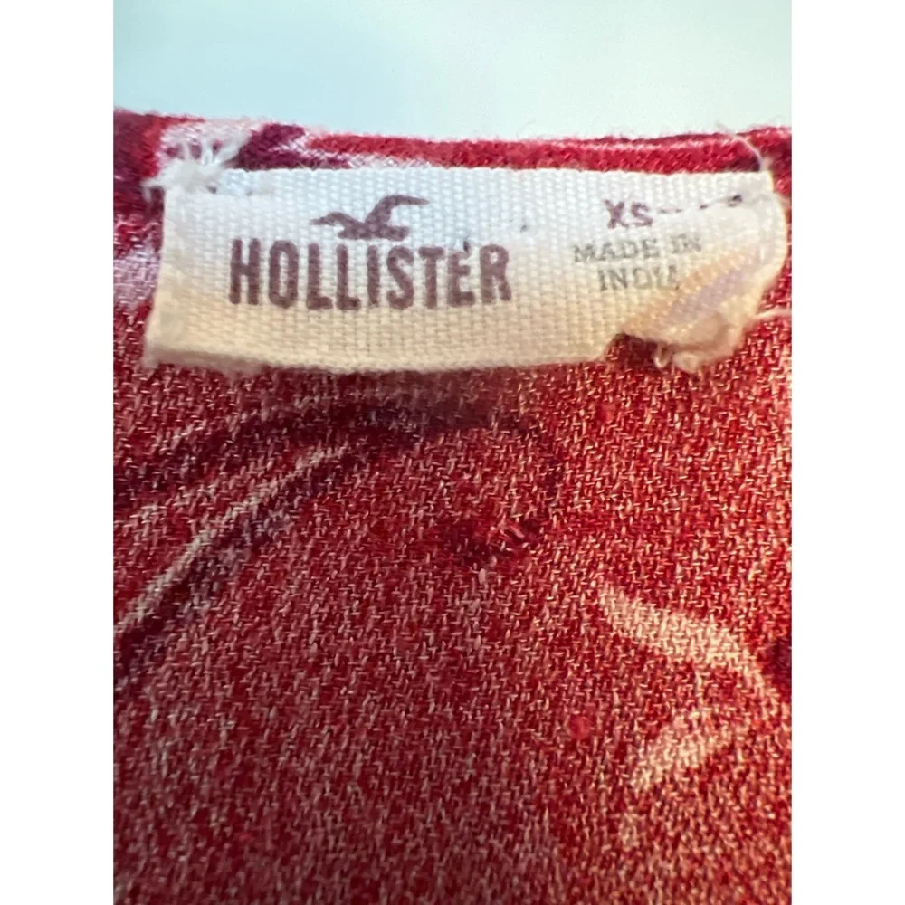 Hollister Red Tassel Floral Paisley Boho Mini Dress - Size XS